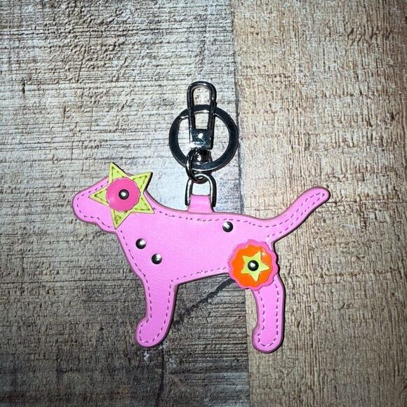 Victoria’s Secret PINK dog puppy Keychain Purse Charm Rare find Vintage 90s